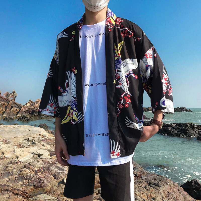 Red-crowned crane Robes Three Quarter Sleeve Ukiyo-e Chinese style shirt coat kimono kimono Cardigan full marks Improvementin the Women's clothing/Boutique , Shirt  category - from Buy2taobao.com to provide professional Taobao agent buy service