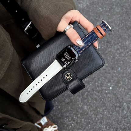 IAMYEE新复古撞色丹宁表带适用applewatch3456S7S8S9S10iwatchS11