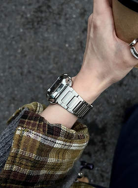 IAMYEE不锈钢英鹉罗金属表带适用applewatch4567S8S9S10iwatchS11