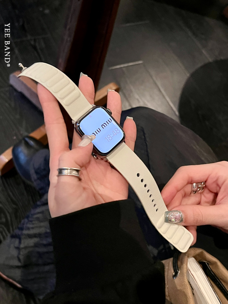 IAMYEE磁吸奶嘴扣真皮质表带适用AppleWatch345678S9代iwatch手表-封面