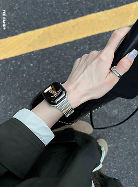 IAMYEE竹节小蛮腰不锈钢表带适用于applewatchS10代S789iwatchS11