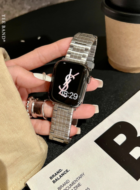 IAMYEE华夫格不锈钢表带适用于Applewatch89代iwatchS10S11手表带