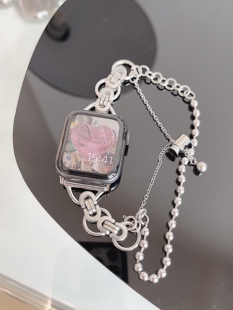 IAMYEE表带金属双链设计手链式适用于苹果ApplewatchS9代S8S10S11