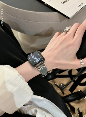 IAMYEE丹宁凯旋门牛仔表带适用于Applewatch89S10iwatch手表带S11