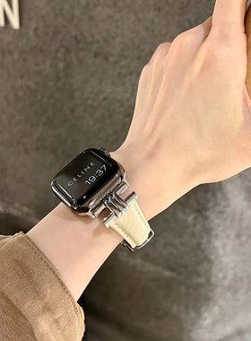 IAMYEE小众设计高级感皮质表带适用applewatchS8代S9S10iwatchS11