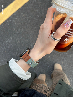 IAMYEE星星丹宁表带适用applewatch456代7S8S9S10iwatch手表带S11