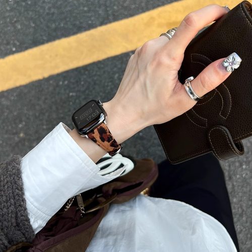 IAMYEEapplewatch豹纹丝绒表带