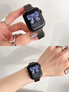 IAMYEE表带麦穗细编织适用applewatch678代S89S10S11苹果手表带女
