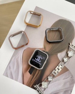 IAMYEE苹果手表壳闪钻保护壳电镀保护套适用iwatchS8S7S9S10代S11