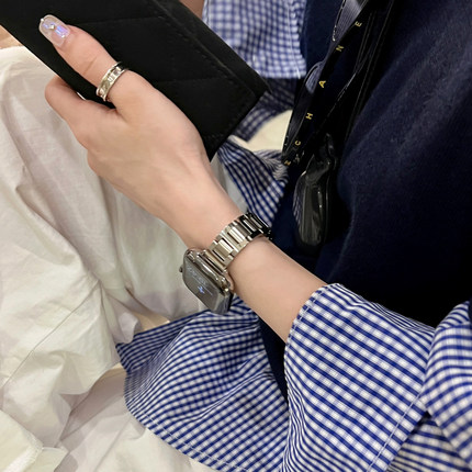 IAMYEE不锈钢蓝气球表带适用applewatch3456代S7S8S9S10iwatchS11