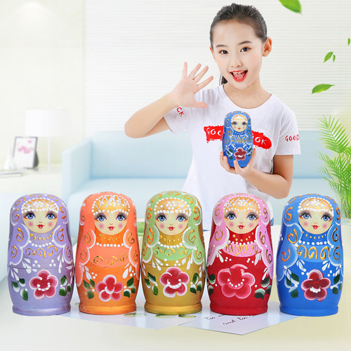 俄罗斯套娃玩具5层儿童益智摆件