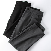 精致通勤羊毛天丝混纺复合加厚面料显瘦九分休闲西装 女秋冬 烟管裤