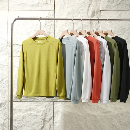 【吉娜专享】男女款户外拼接透气轻量运动圆领T恤 0538