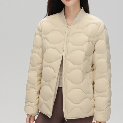 2023棒球领绗线男女短款羽绒服5888