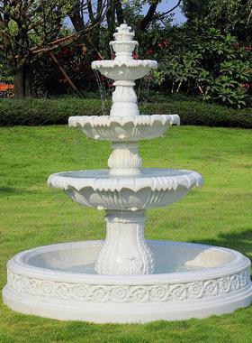 欧式流水喷泉婚庆喷水池造景装饰摆件花园户外庭院水景鲜花许愿池