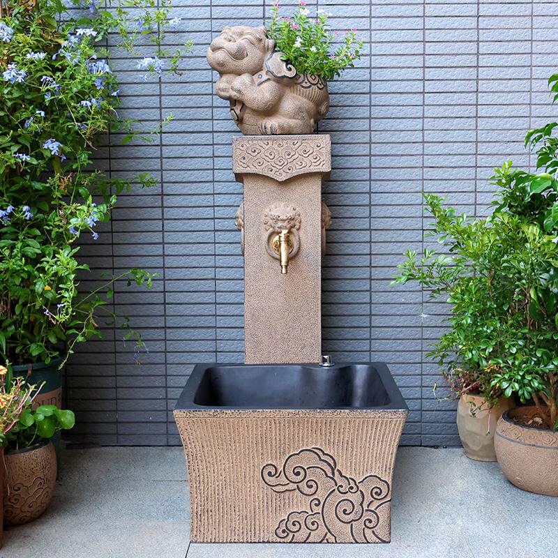 户外拖把池庭院花园浇花立式水龙头室外阳台立柱水栓落地式洗手池