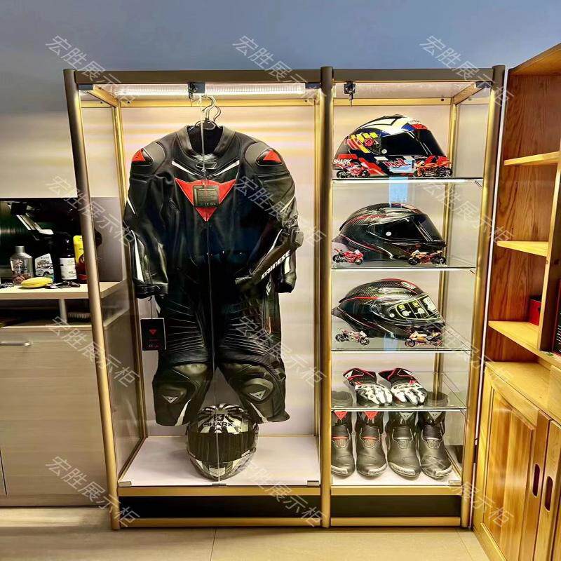 头盔架骑行服展示柜陈列柜服装护具装备机车摩托车俱乐部货架定制