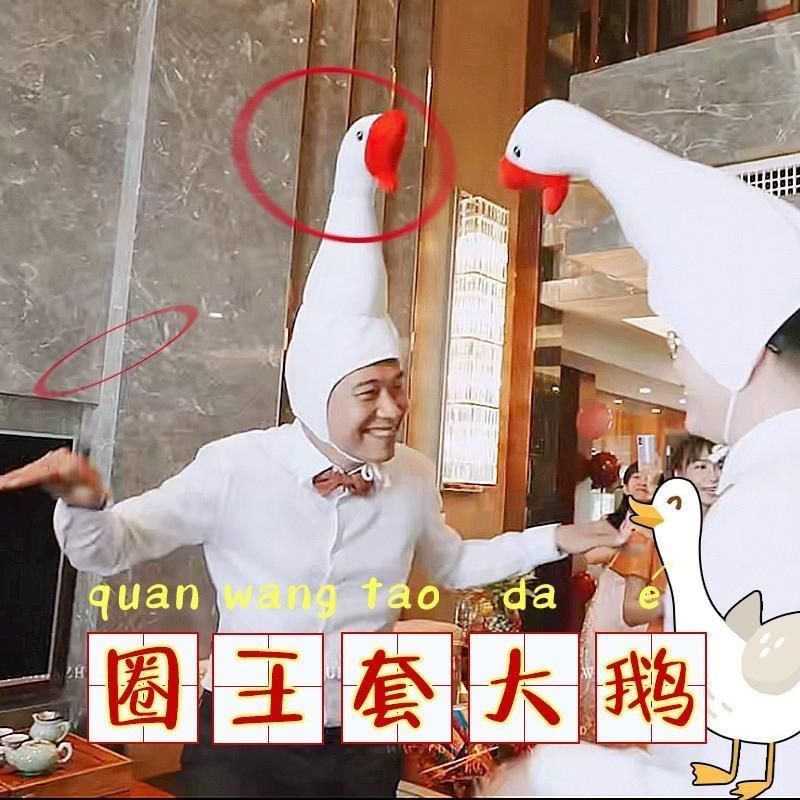 接游戏道具套鹅套圈圈网红沙雕搞怪帽子大白鹅鸭子头套拍照创意