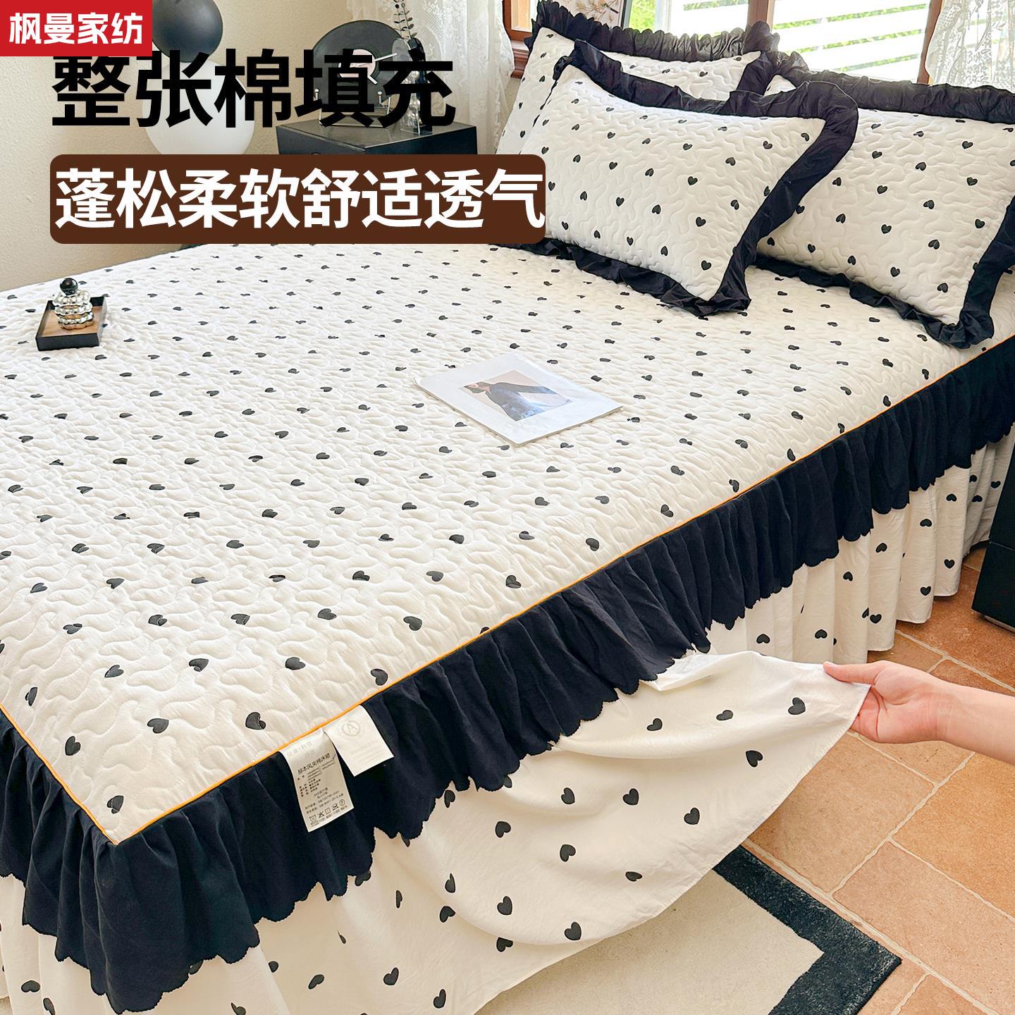 A类母婴级荷叶花边床裙法