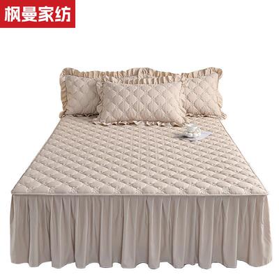2025新款牛奶绒床裙夹棉