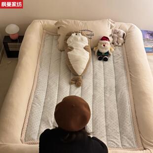 博主风人类狗窝牛奶绒全包围床单带边可拆洗2026新款床垫软垫防摔