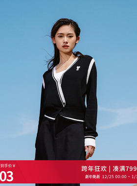 婉甸2025黑色毛织套头衫百搭风针织衫1241W17SJ2