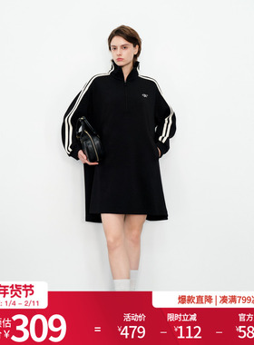 婉甸2025黑色长袖连衣裙百搭休闲款1241N10SX3