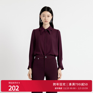 衬衫 酱紫色长袖 1243S11DM4 新品 婉甸2025年秋季