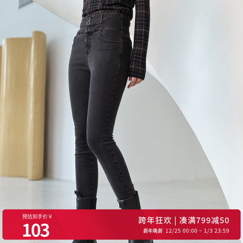 婉甸秋季灰长裤铅笔裤立体裁剪长裤1234X04RX2YX