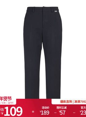 婉甸秋季黑色合体裤铅笔裤立体裁剪长裤1234P01RX1