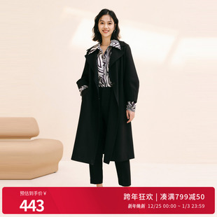 婉甸2025年秋冬新品 风衣1243B01DY4YX 黑色长款