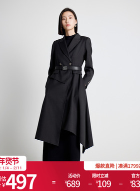 婉甸2025年秋季新品时尚设计感风衣长外套经典英伦风1243B02DM4