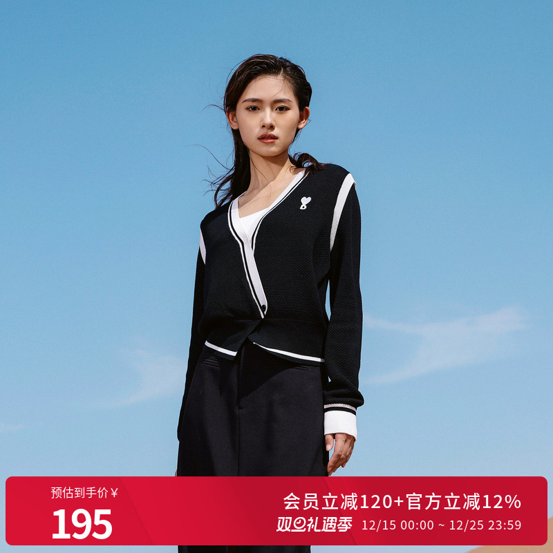 婉甸黑色毛织套头衫针织衫