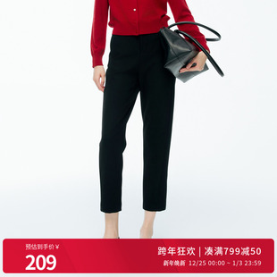 百搭九分裤 婉甸2025年冬季 通勤长裤 黑色合体裤 女1244P09DM2 新品