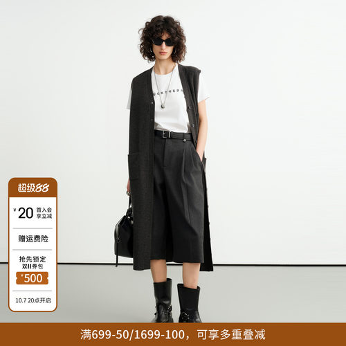 陨石灰毛织连衣裙