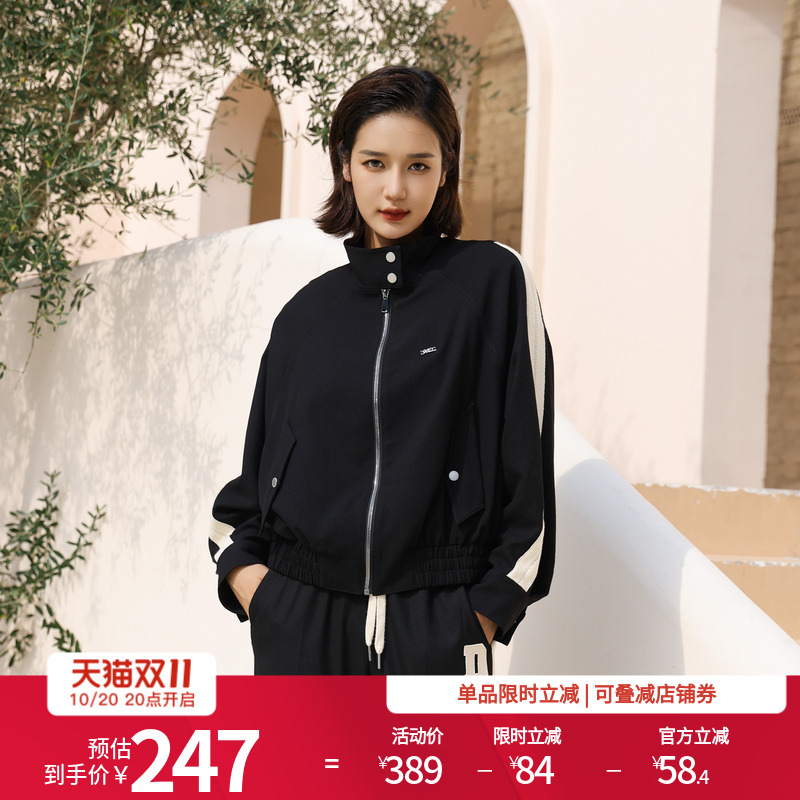 婉甸黑色运动风休闲外套