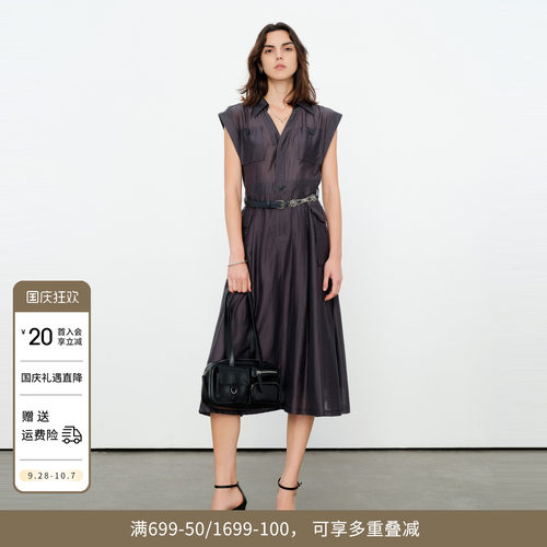 原灰色短袖连衣裙