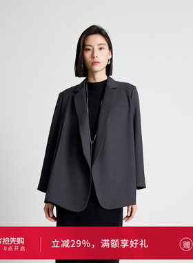 婉甸秋季岩石灰A版西装气质女上衣西服外套1243Q05DM4