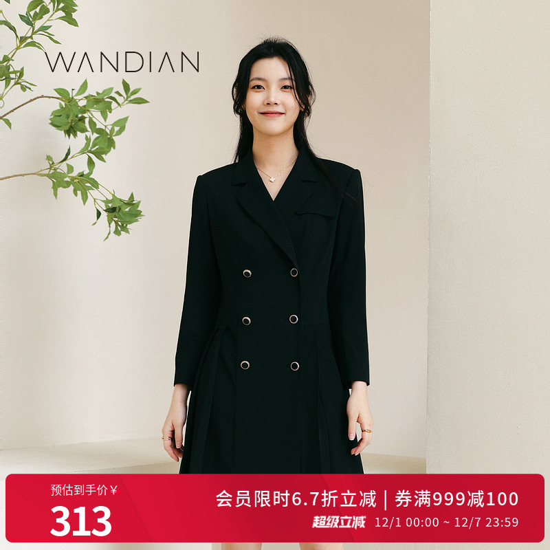 黑色长袖连衣裙