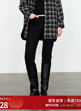 婉甸硬核黑丹宁棉裤冬季铅笔裤长裤1234X09XS6