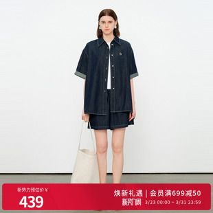 原色丹宁套装 经典 牛仔休闲两件套女1252L01DX1 新品 婉甸2026夏季
