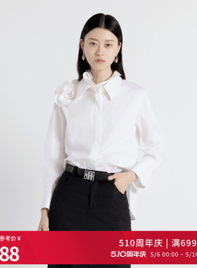 婉甸秋季经典白立体立领绣花长袖衬衫上衣1243S02DZ1