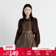 婉甸2025年秋季 坎肩宽松女1243W18MD4 开衫 新品 古巴深棕色毛织长袖