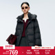 黑色通勤中长款 婉甸2025年冬季 新品 连帽羽绒服女1244D19GS3