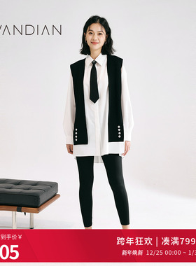 婉甸秋季都市摩登月光白长袖连衣裙连身1233N06DM3