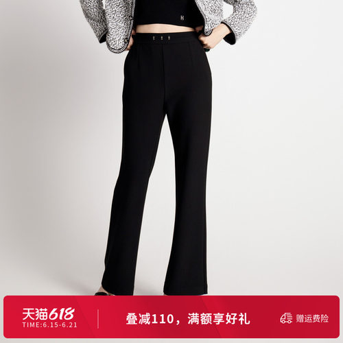 耀石黑直筒裤