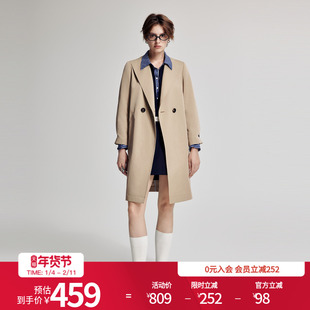 婉甸2026春季新品卡其色系腰带中长款休闲外套风衣女1251B01SX2