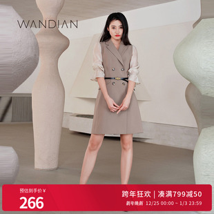 休闲黄褐色长袖 经典 连衣裙连身1233N06RS3YX 新品 婉甸初夏穿搭季