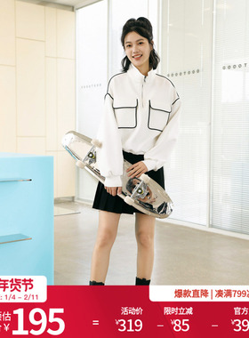 婉甸2025年秋季新品高领宽松简约百搭经典空气层卫衣1243Y02DX3YX