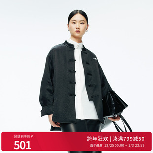 蚕丝新中式 黑色中长款 国风气质外套1244R01DM1 新品 婉甸2025年冬季